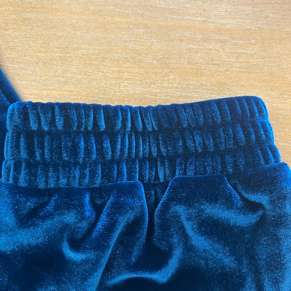 Skies Are Blue Velvet Jogger Pants in Deep Rich Blue - Picture 4 of 4